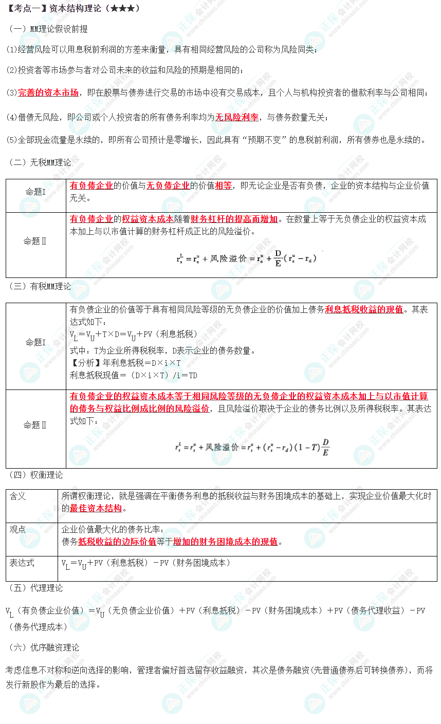 2023年注会《财管》高频考点