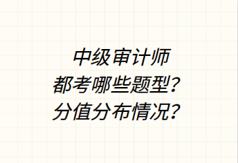 中级审计师都考哪些题型？分值分布情况？