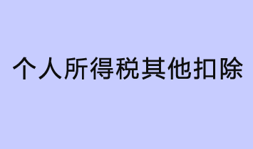 什么是个人所得税其他扣除？