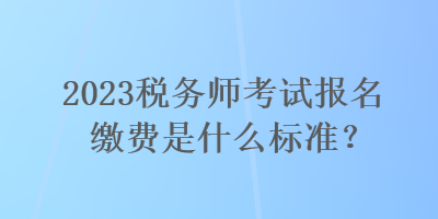 2023税务师考试报名缴费是什么标准？