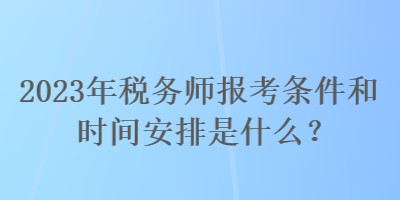 2023年税务师报考条件和时间安排是什么？