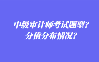 中级审计师考试题型？分值分布情况？