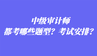 中级审计师都考哪些题型？考试安排？