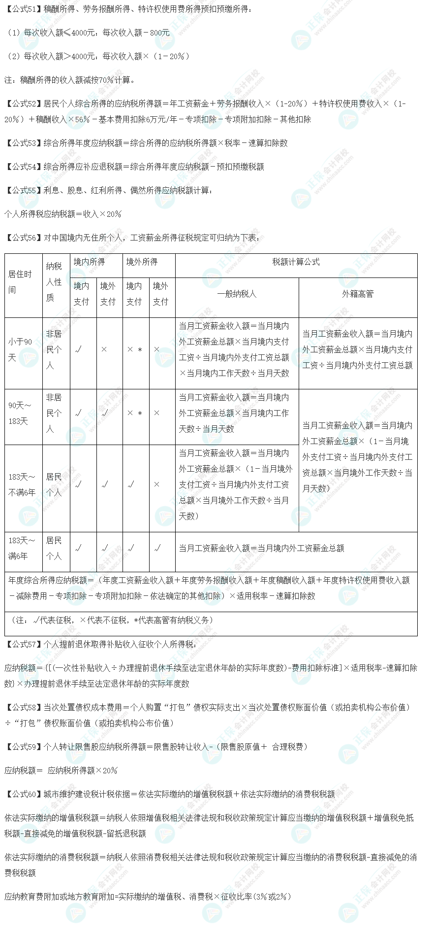 2023注会《税法》必背88个公式（六）