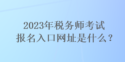 2023年税务师考试报名入口网址是什么？