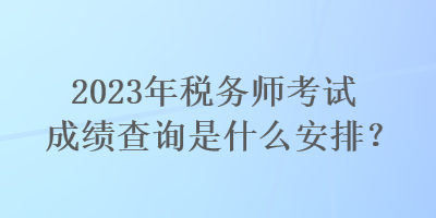 2023年税务师考试成绩查询是什么安排？