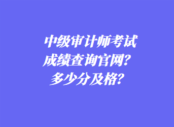 中级审计师考试成绩查询官网？多少分及格？