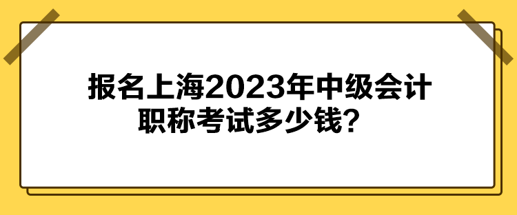 报名上海2023年中级会计职称考试多少钱？