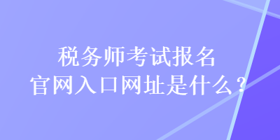 税务师考试报名官网入口网址是什么？