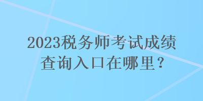 2023税务师考试成绩查询入口在哪里？