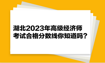 湖北2023年高级经济师考试合格分数线你知道吗？