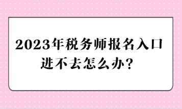 2023年税务师报名入口进不去怎么办？