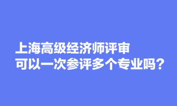 上海高级经济师评审可以一次参评多个专业吗？