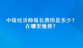 中级经济师报名费用是多少？在哪里缴费？