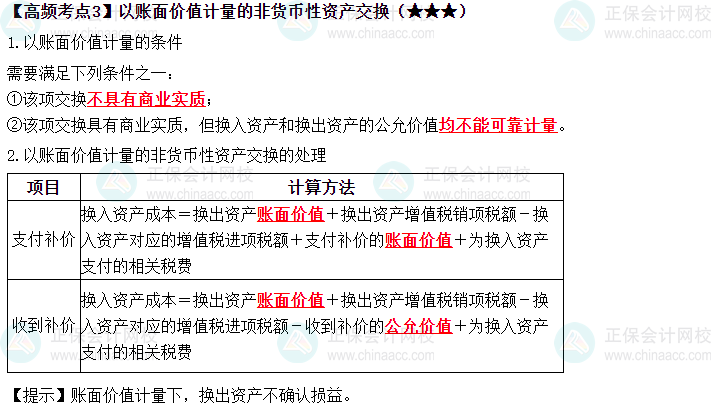 2023中级《中级会计实务》高频考点：非货币性资产交换