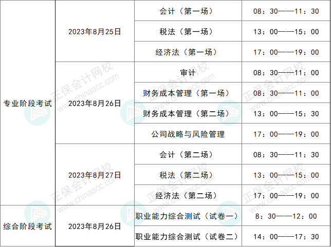 中注协公布8月CPA考试相关安排！