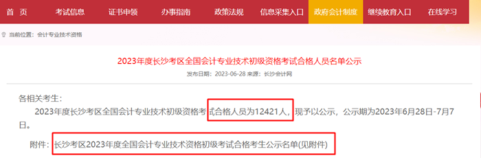 多地2023初级会计考试合格人员名单公布！速来查看~