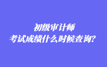 初级审计师考试成绩什么时候查询？