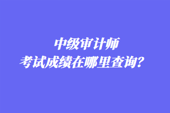 中级审计师考试成绩在哪里查询？ 