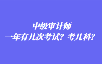 中级审计师一年有几次考试？考几科？