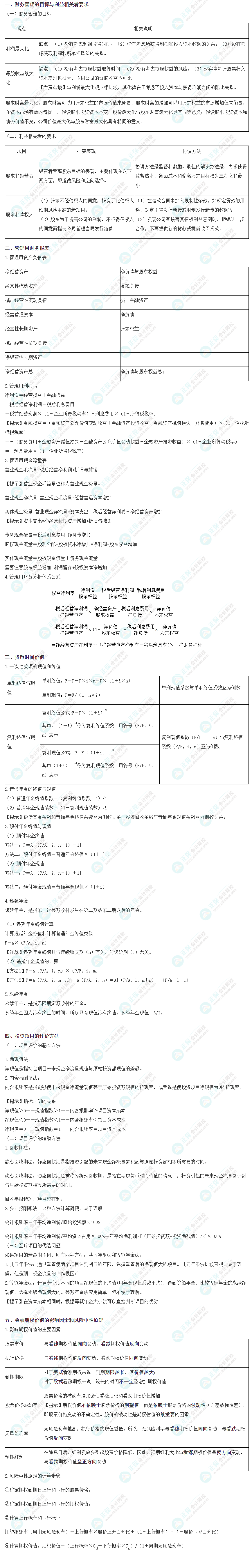 2023注会《财管》十大必背考点（上）