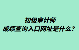 初级审计师成绩查询入口网址是什么？