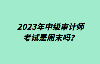 2023年中级审计师考试是周末吗？