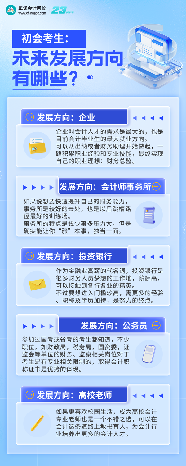 考下初级会计证踏入财会行业 将来的发展方向有哪些？