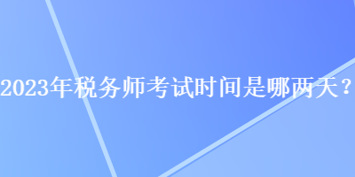 2023年税务师考试时间是哪两天？