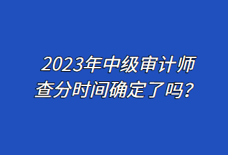 2023年中级审计师查分时间确定了吗？