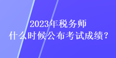 2023年税务师什么时候公布考试成绩？