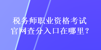 税务师职业资格考试官网查分入口在哪里？