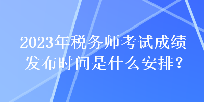 2023年税务师考试成绩发布时间是什么安排？