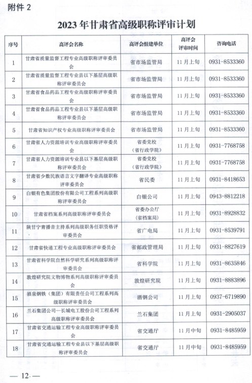 嘉峪关2023年职称评审通知12