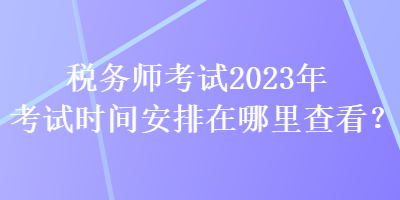 税务师考试2023年考试时间安排在哪里查看？