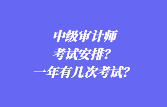 中级审计师考试安排？一年有几次考试？