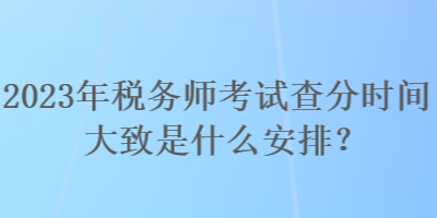 2023年税务师考试查分时间大致是什么安排？