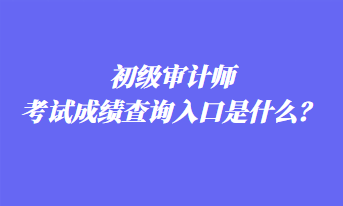 初级审计师考试成绩查询入口是什么？