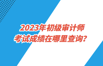 2023年初级审计师考试成绩在哪里查询？