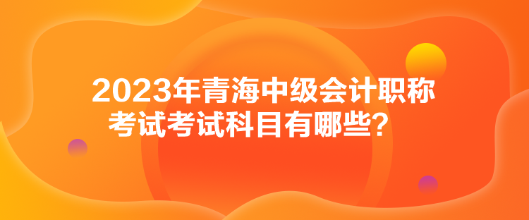 2023年青海中级会计职称考试考试科目有哪些？