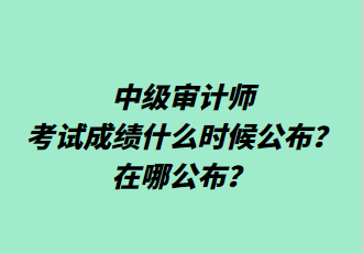 中级审计师考试成绩什么时候公布？在哪公布？