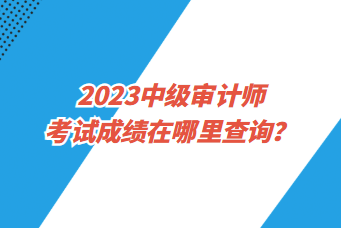 2023中级审计师考试成绩在哪里查询？