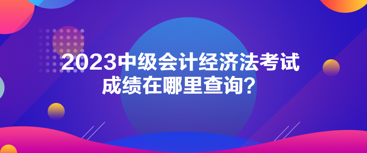 2023中级会计经济法考试成绩在哪里查询？