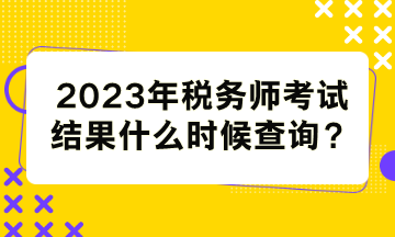 税务师考试结果什么时候查询？