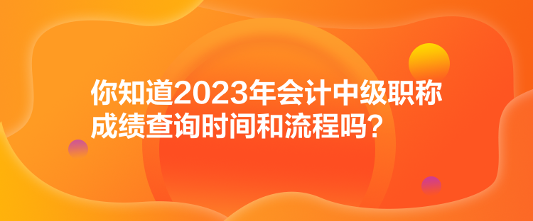 你知道2023年会计中级职称成绩查询时间和流程吗？