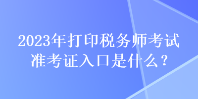 2023年打印税务师考试准考证入口是什么？