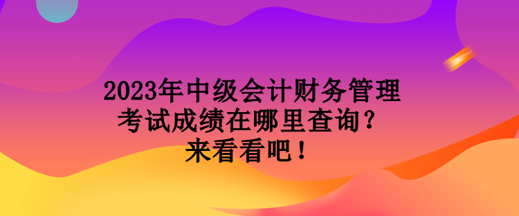 2023年中级会计财务管理考试成绩在哪里查询？来看看吧！