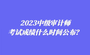 2023中级审计师考试成绩什么时间公布？