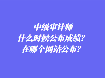 中级审计师什么时候公布成绩？在哪个网站公布？