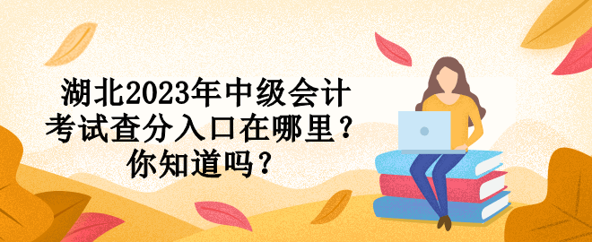 湖北2023年中级会计考试查分入口在哪里？你知道吗？